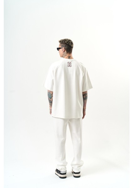 Erkek Res Clb Yazılı Oversize Eşofman Takım Ekru fırsatları