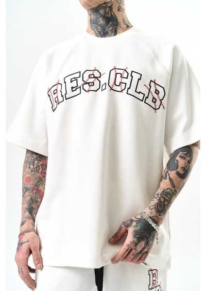 Erkek Res Clb Yazılı Oversize Eşofman Takım Ekru indirimleri