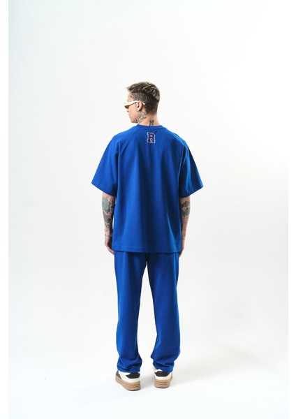 Erkek Res Clb Yazılı Oversize Eşofman Takım Saks modelleri