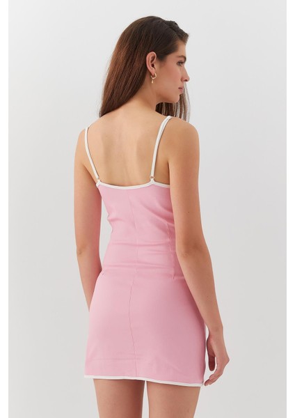 Askılı Slim Fit Mini Elbise Pembe fırsatları
