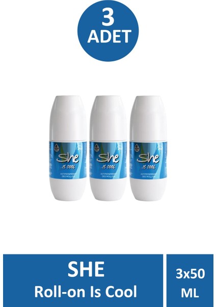 She Is Cool Kadın Roll-On 50 ml 3 Adet