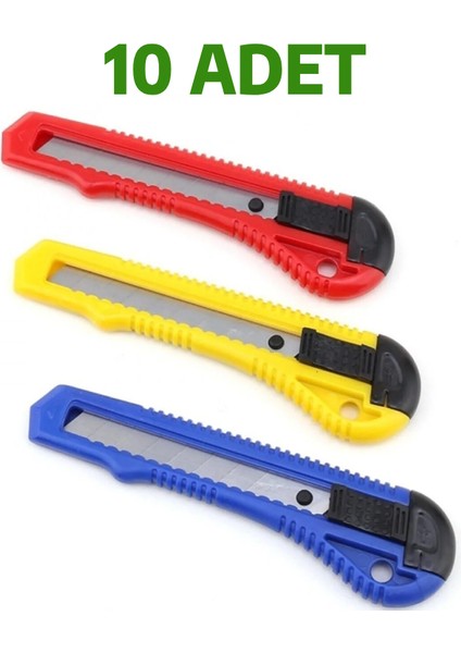 10 Adet Maket Bıçağı Büyük Boy Falçata Karışık Renk