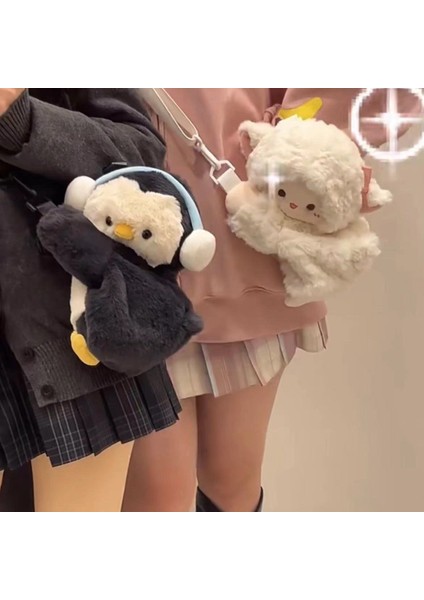 Küçük Penguen Kuzu Papa Çanta Sevimli Peluş Oyuncak Bebek Crossbody Sırt Çantası (Yurt Dışından)