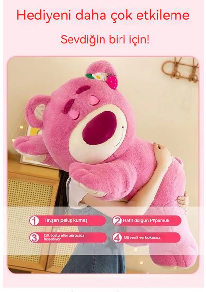 Çilek Ayı Peluş Oyuncak Bebek Uyku Yastığı Bebek Kız Doğum Günü Hediyesi (Yurt Dışından)