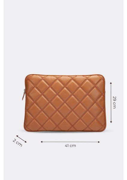 Kapitone Laptop Kılıfı 15.6 & 16 Inç Taba fırsatları