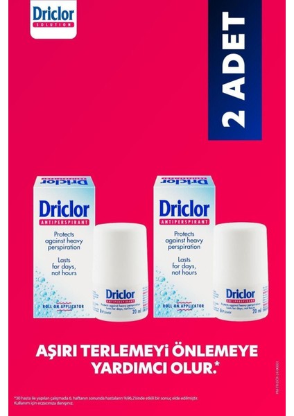 Driclor Roll-On 20 ml 2 Adet