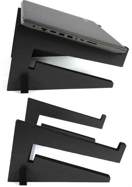 Ayarlanabilir Kademeli Ahşap Laptop Standı Notebook Yükseltici Macbook Tutucu 13" 14" 15" 16" 17" indirimleri