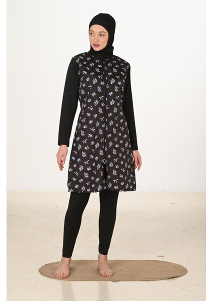 Tam Kapalı Paraşüt Kumaş Tesettür Mayo 3441