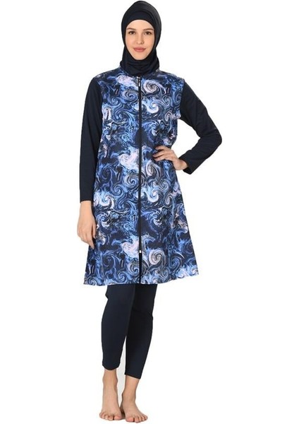 Tam Kapalı Paraşüt Kumaş Tesettür Mayo 3064-B