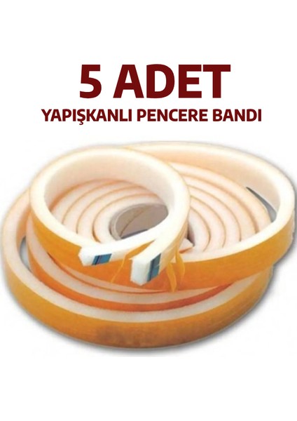 5 Adet Yapışkanlı Pencere Bandı Isı Yalıtım Süngeri