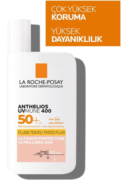 Asfstore La Roche Posay Anthelios Uvmune Fluid Tinted SPF50+ 50 ml 2 Adet