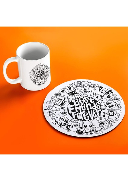 Arkadaşa Hediye Best Friends Forever Baskılı Kupa ve Mouse Pad Seti