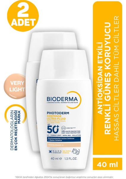 Bioderma Photoderm Xdefense SPF50+ Very Light 40 ml 2 Adet indirimleri