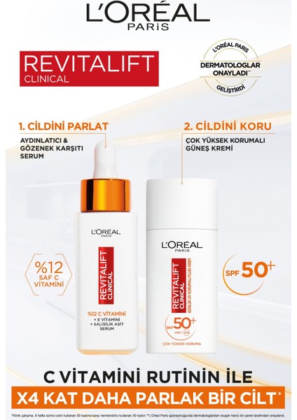 L'oreal Paris Revitalift Clinical Leke Karşıtı Güneş Koruyucu Yüz Kremi SPF50 50 ml