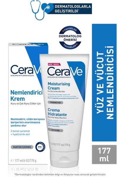 Cerave Nemlendirici Krem Kuru ve Çok Kuru Ciltler 177 ml