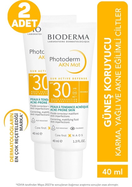 Bioderma Akn Mat Güneş Kremi 40 ml 2 Adet