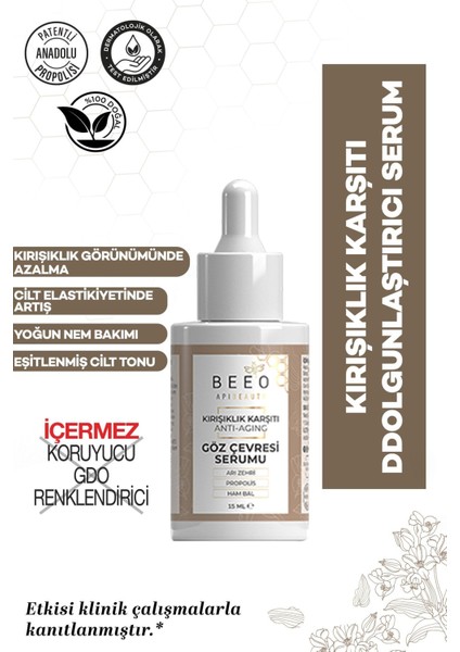 Asfstore Bee'o Up Apibeauty Kırışklık Karşıtı Göz Çevresi Serum 15 ml