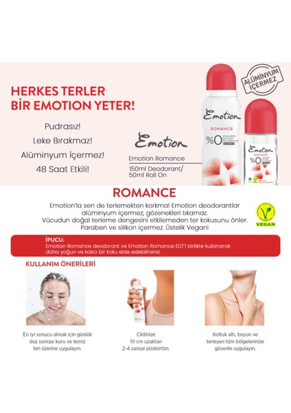Emotion Roll On Romance Kadın Deodorant 50 ml fiyatları