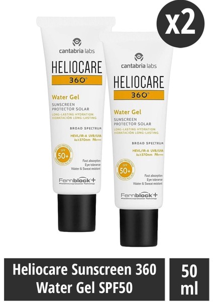 Heliocare Sunscreen 360 Water Gel SPF50 50 ml 2 Adet