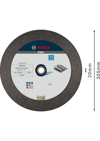 2608600706 Aksesuarı Metal Düz-Ayırma Diski A 24 R Bf, 300 Mm, 20 Mm, 3,5 mm fiyatları