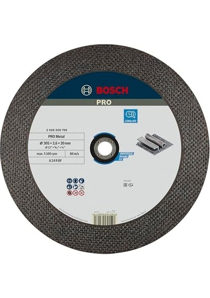 2608600706 Aksesuarı Metal Düz-Ayırma Diski A 24 R Bf, 300 Mm, 20 Mm, 3,5 mm modelleri