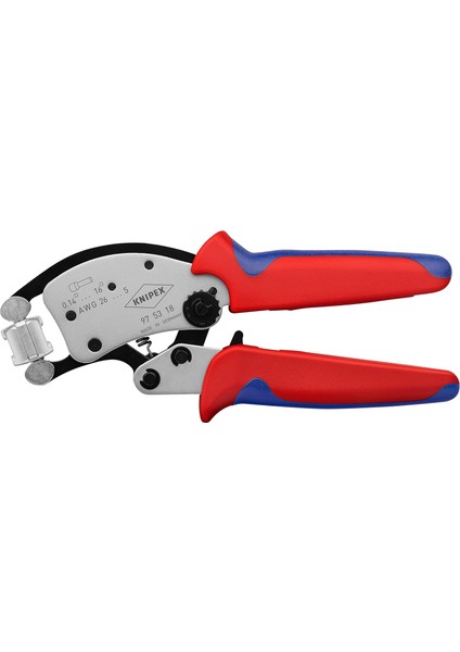 Twistor®16 Döner Kıvırma Başlı Yüksükler Için Kendinden Ayarlı Kıvırma Pensesi, Krom Kaplama, Çok Bileşenli Manşonlu 200 mm 97 53 18