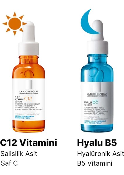Asfstore La Roche Posay Hyalu B5 Serum 30 ml + La Roche Posay Saf C12 Vitamini Işıltı Veren Serum 30 ml