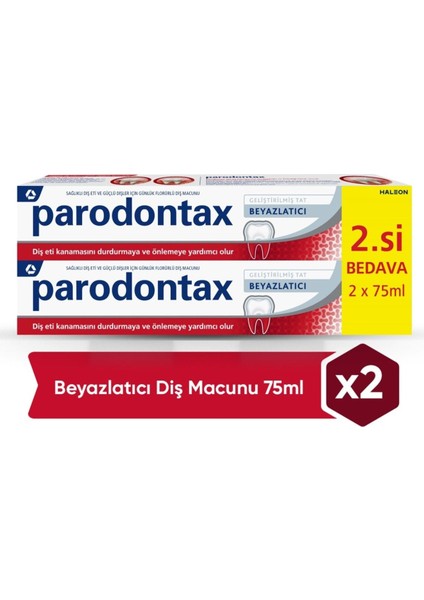 Parodontax Geliştirilmiş Tat Beyazlatıcı Diş Macunu 75 ml 2'li