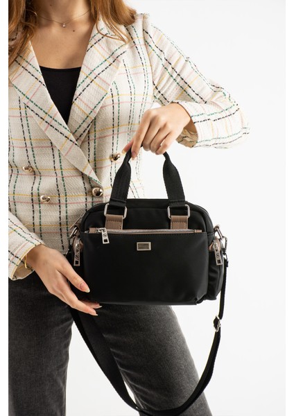 Kadın Çok Gözlü Siyah Vizon Garnili Ayarlanbilir Çapraz Askılı El ve Omuz Çantası S-1422 fiyatları