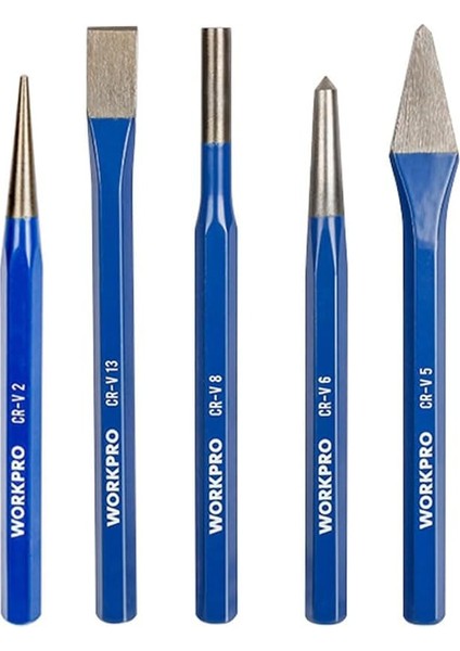 WP201303 5 Parça Cr-V Profesyonel Noktalama ve Keski Seti