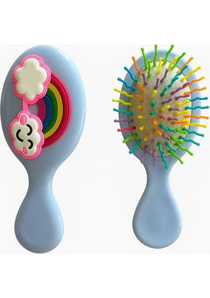 Gökkuşağı Desenli Kız Çocuk Fırça Tarak 14 cm