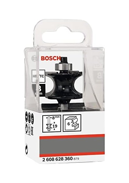 Accessories 2608628360 Yarım Freze Kesicisi 8 Mm, R1 6 Mm, L 19 Mm, G 63 mm modelleri