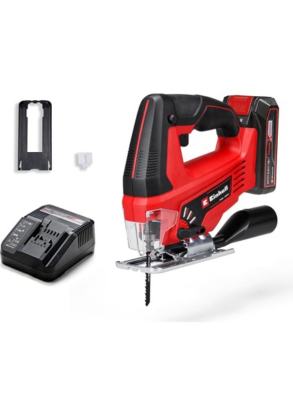 Akülü Dekupaj Testeresi Tc-Js 18 Li (1x,2,5 Ah) Power X-Change (Li-Ion, 18 V, Sarkaç Strok Fonksiyonu, Emiş Adaptörü, 1x 2.5 Ah Akü, Şarj Cihazı ve Çanta Dahil)