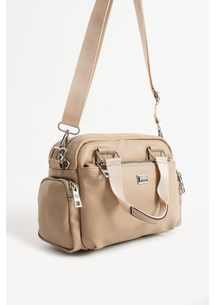 Kadın Çok Gözlü Kum Mat Ayarlanbilir Çapraz Askılı El ve Omuz Çantası S-1422 fiyatları