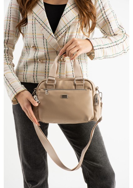 Kadın Çok Gözlü Kum Mat Ayarlanbilir Çapraz Askılı El ve Omuz Çantası S-1422 indirimleri