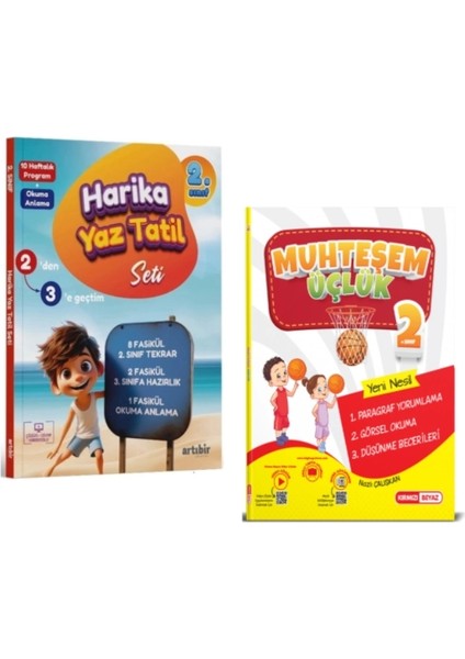 2. Sınıf Harika Yaz Tatili ve Muhteşem Üçlük Paragraf Soru Bankası (2 Kitap)