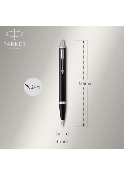 Im Lake Siyah Krom Tasarımlı Tükenmez Kalem, Orta Kalınlıkta Uç, Mavi Mürekkep (1931665) fiyatları