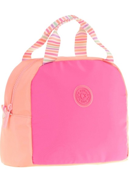 Kız Çocuklarına Özel Pembe Somon Iki Renkli Beslenme Çantası (Isı Yalıtımlı) (K9064)