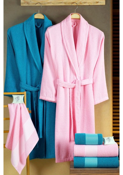 Dream 8 Parça Kutulu Pamuk Bornoz Takımı (2 Bornoz, 2 70X140 Banyo Havlu, 2 50X90 Baş Havlusu,2 Sbn)