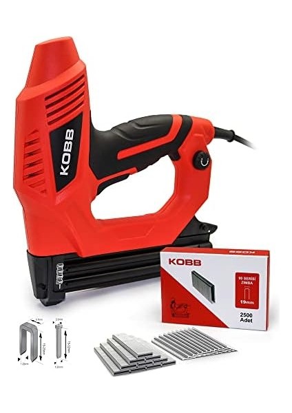 KBZ90 15-25MM Zımba ve 15-32MM Profesyonel Çivi Çakma Makinesi + 3000 Adet Yedek Zımba ve Çivi, Kırmızı/siyah modelleri