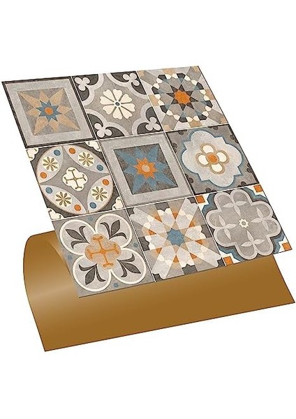 Kendinden Yapışkanlı Apricot Desenli Pvc Karo 30X30 cm (11 Adet / 1 M²)