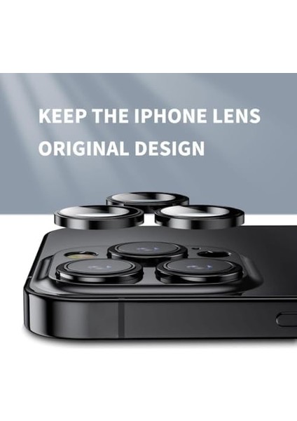 iPhone 14 Pro/iphone 14 Pro Max Safir Premium Kamera Lens Koruyucu, Çizilmez 9h Temperli Cam Kamera Lens Koruyucu Metal Lens Aksesuarlar Kolay Kurulum (Siyah) modelleri