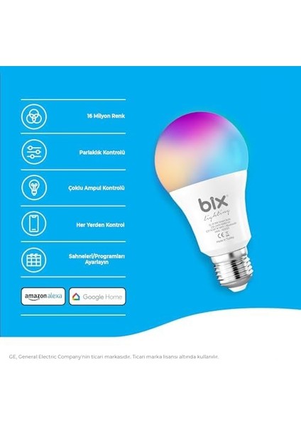 Sl-01 Aura Çok Renkli 9W Rgb Wifi-Bluetooth Uzaktan Kontrollü Akıllı Ampul modelleri