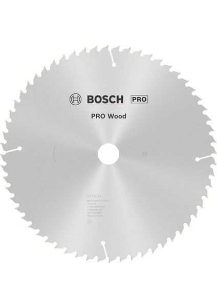Professional Accessories Daire Testere Bıçağı, Gri, 305X30X2.5 Mm, 60, 1 Adet