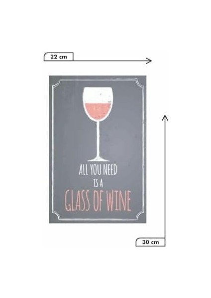 Kuşe Kağıt Duvar Posteri All You Is A Glass Of Wine Retro Vintage DRTR0118 fiyatları