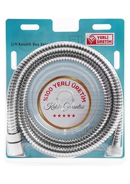 Çift Kenetli Duş Hortumu Spirali (%100 Yerli - 1. Sınıf Kalitede) (Gri)