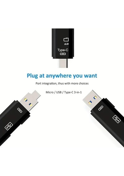 5 In 1 USB Micro Sd Kart Adaptörü USB C/micro/usb 2.0 Taşınabilir Bellek Okuyucu USB Otg Adaptörü Micro Sdxc Micro Sd Micro Sdhc Kart MacBook Bilgisayar Android Telefon ile Uyumlu