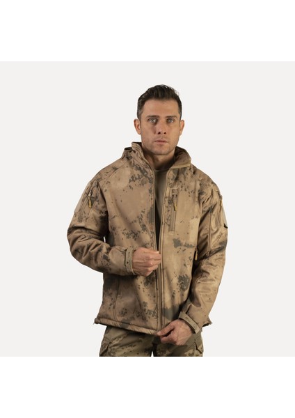 Erkek Jandarma Kamuflaj Desenli 5 Cepli Softshell Mont fiyatları