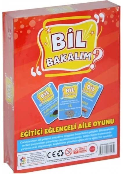 Bakalım Eğitici Aile Oyunu, 32 Bilmece Kartı, 3+ Yaş, 15X21 cm