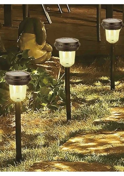 Cob LED Güneş Enerjili Bahçe Teras Balkon Dekorasyon Ampul Gece Lambası Dekoratif Solar Aydınlatma